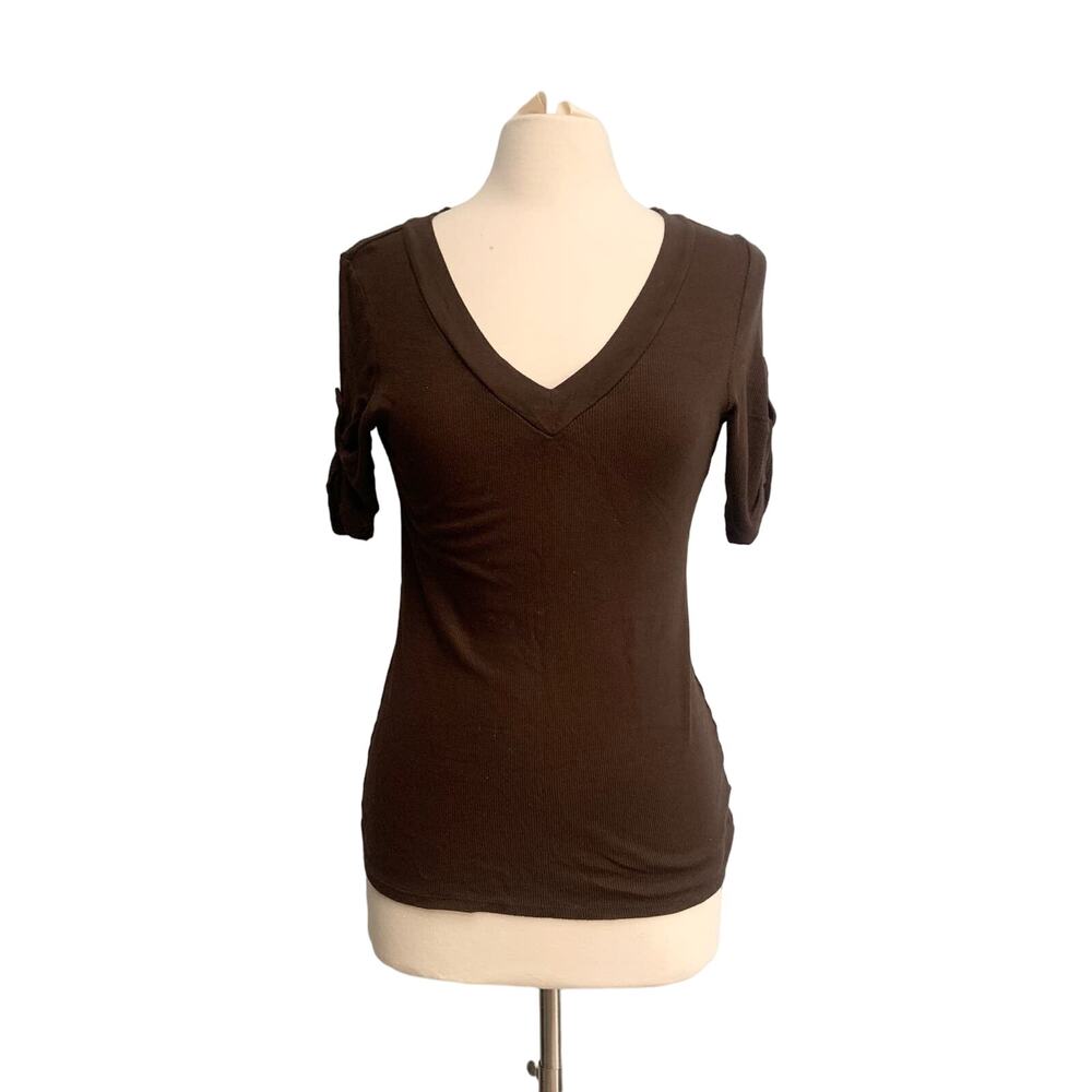 Ribbed Knit Short Sleeve Top
